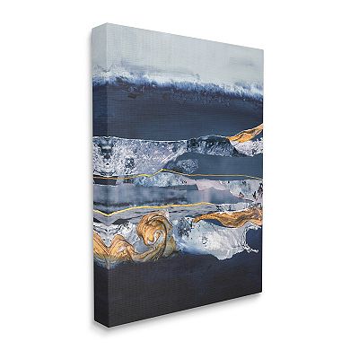 Stupell Home Decor Abstract Blue Agate Canvas Wall Art