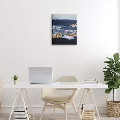 Stupell Home Decor Abstract Blue Agate Canvas Wall Art