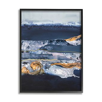 Stupell Home Decor Abstract Blue Agate Wall Art - Black Frame