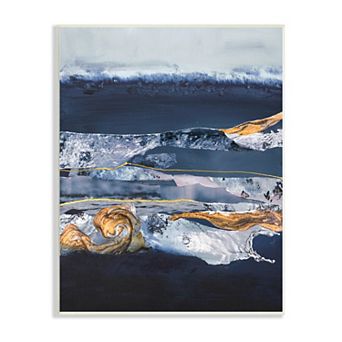 Stupell Home Decor Abstract Blue Agate Plaque Wall Art