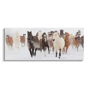 Stupell Home Decor Winter Horse Stampede Canvas Wall Art