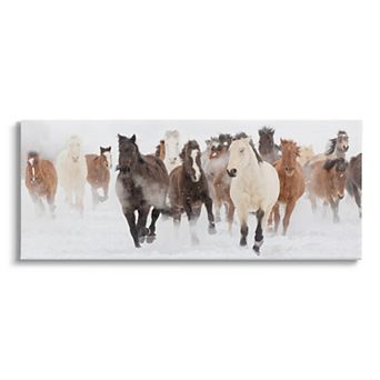 Stupell Home Decor Winter Horse Stampede Canvas Wall Art