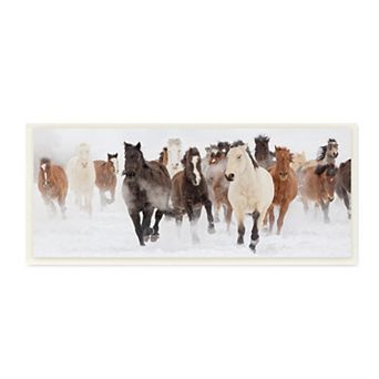 Stupell Home Decor Winter Horse Stampede Framed Wall Art