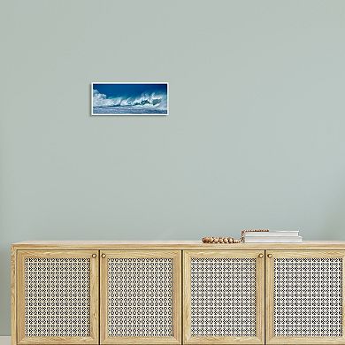 Stupell Home Decor Blue Ocean Wave Framed Wall Art