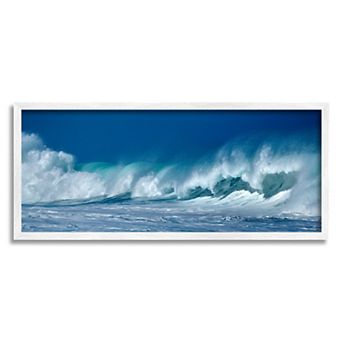 Stupell Home Decor Blue Ocean Wave Framed Wall Art