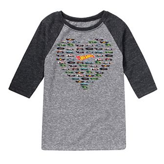 Boys 8-20 Hot Wheels Valentine Heart Raglan Graphic Tee