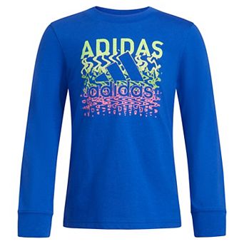 Boys adidas Colorful Logo Long Sleeve Graphic Tee