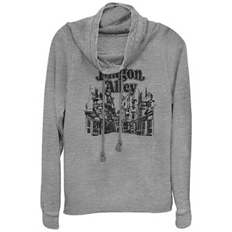 Juniors' Harry Potter Diagon Alley Cowlneck Graphic Lightweight Long Sleeve