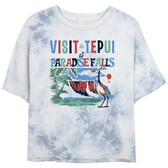 Juniors' Disney Pixar Up Kevin Visit Paradise Falls Watercolor Poster Tee