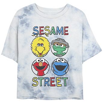 Juniors' PBS Kids Sesame Street Character Circle Cropped Graphic Tee