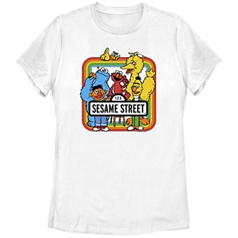 Juniors' Sesame Street Elmo Big Bird Bert Ernie Cookie Monster Tee