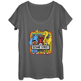 Juniors' Sesame Street Elmo Big Bird Bert Ernie Cookie Monster Tee