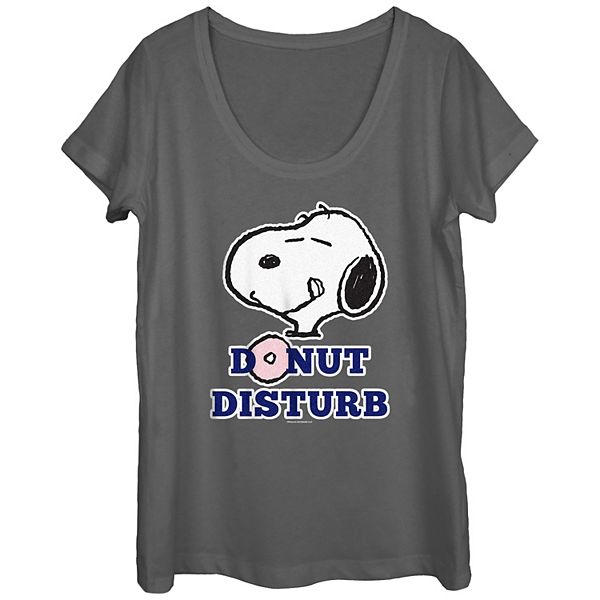 Juniors' Peanuts Classic Donut Disturb Snoopy Figure Tee