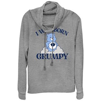 Juniors' Care Bears I was Born Grumpy Cowlneck Graphic Lightweight Long Sleeve
