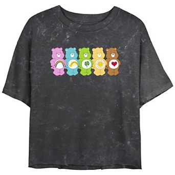 Juniors' Care Bears Line Group Cropped Graphic Tee