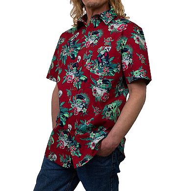 Men's Baby Yoda Hawaiian Bouquet Button Up