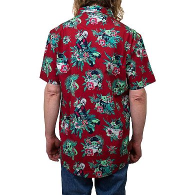 Men's Baby Yoda Hawaiian Bouquet Button Up