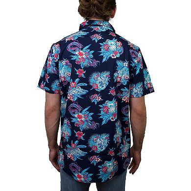 Men's R2D2 Hawaiian Flowers Button Up