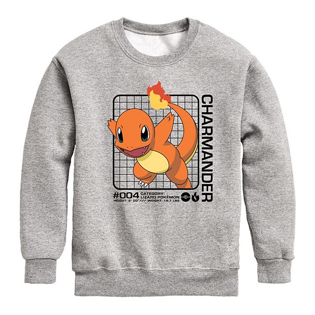 Boys 8-20 Pokemon Charmander Stats Graphic Fleece Sweatshirt