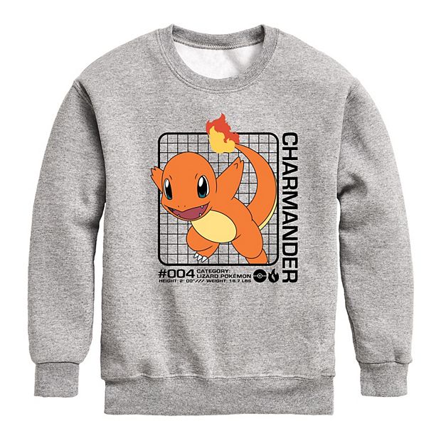 Boys 8-20 Pokemon Charmander Stats Graphic Fleece Sweatshirt