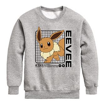 Boys 8-20 Pokemon Eevee Stats Crew Fleece Sweatshirt