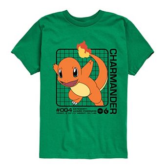 Boys 8-20 Pokemon Charmander Stats Graphic Tee