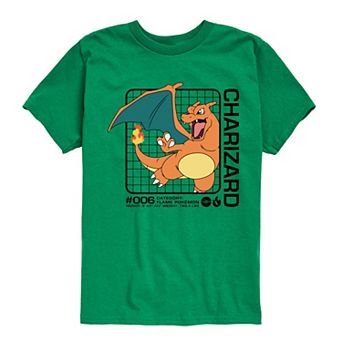 Boys 8-20 Pokemon Charizard Stats Graphic Tee