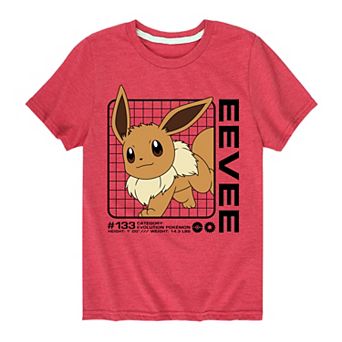 Boys 8-20 Pokemon Eevee Stats Graphic Tee