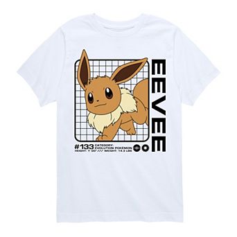 Boys 8-20 Pokemon Eevee Stats Graphic Tee