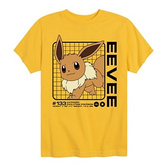 Boys 8-20 Pokemon Eevee Stats Graphic Tee