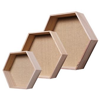 American Art Décor Honeycomb Floating Shelf Wall Decor 3 pc Set