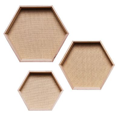 American Art Decor Honeycomb Floating Shelf Wall Decor 3-piece Set