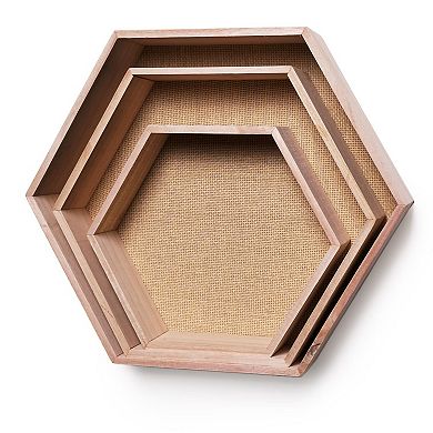 American Art Décor Honeycomb Floating Shelf Wall Decor 3-piece Set