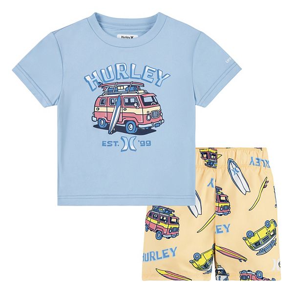 Baby Boy Hurley Camper Tee & Swim Trunks Set