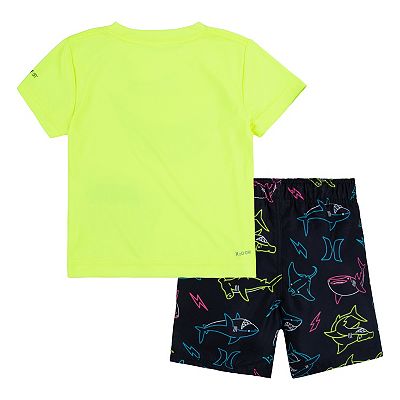 Toddler Boy Hurley Shark Bait Tee Swim Trunks Set