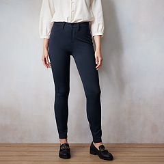 LC Lauren Conrad 100% Rayon Floral Black Casual Pants Size L - 70