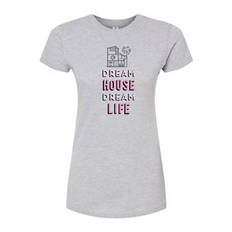 Juniors' Barbie "Dream House, Dream Life" Fitted Graphic Tee