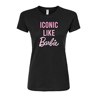 Juniors' Barbie "Iconic Like Barbie" Fitted Graphic Tee