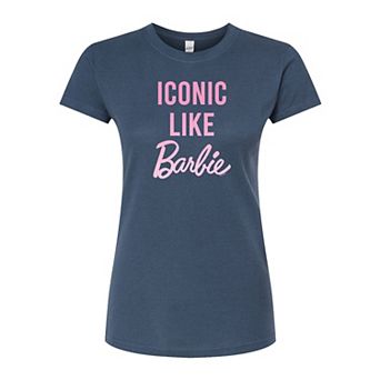 Juniors' Barbie "Iconic Like Barbie" Fitted Graphic Tee