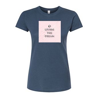 Juniors' Barbie "Living The Dream" Fitted Graphic Tee