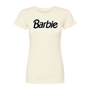 Juniors' Barbie Logo Fitted Graphic Tee