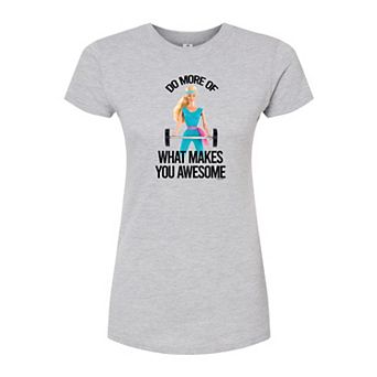Juniors' Barbie "Makes You Awesome" Fitted Graphic Tee