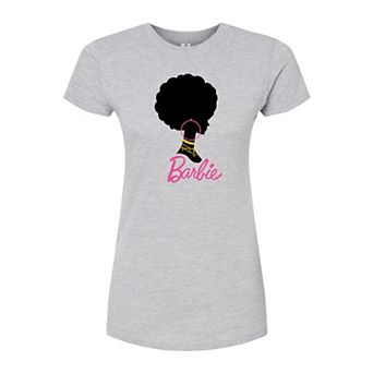 Juniors' Barbie Silhouette Fitted Graphic Tee