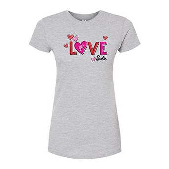 Juniors' Barbie "Love" Fitted Graphic Tee