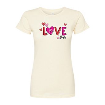 Juniors' Barbie "Love" Fitted Graphic Tee