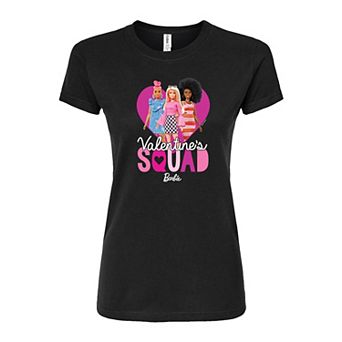 Juniors' Barbie Valentine's Squad Fitted Graphic Tee