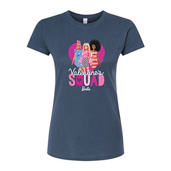 Juniors' Barbie Valentine's Squad Fitted Graphic Tee