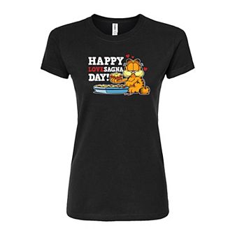Juniors' Garfield "Lovesagna Day" Fitted Graphic Tee