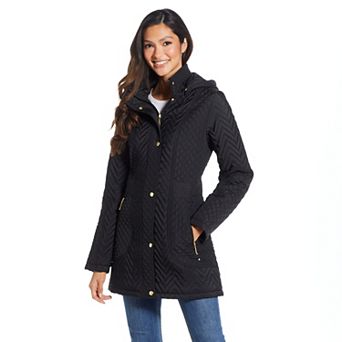 Women's Weathercast Hooded Chevron Quilted Walker Jacket