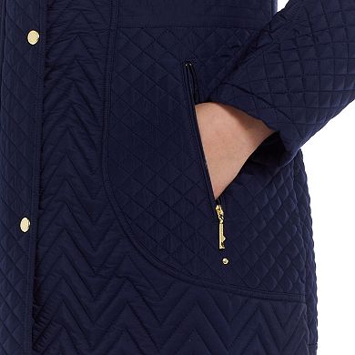 Plus Size Weathercast Hooded Quilted Walker Jacket